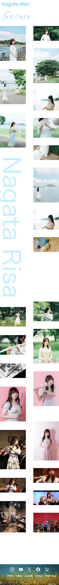 アーティストサイトサイトのギャラリーページスマホ表示画面