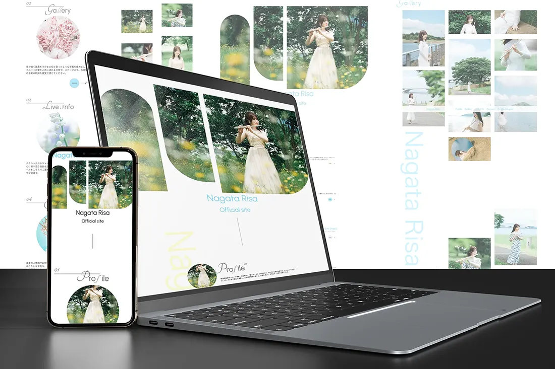 アーティストサイトのモックアップ画像